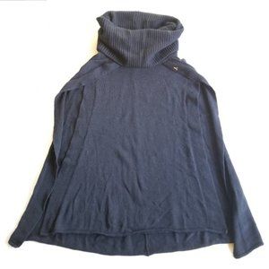 Patrizia Pepe Cowl Neck Poncho Navy OS